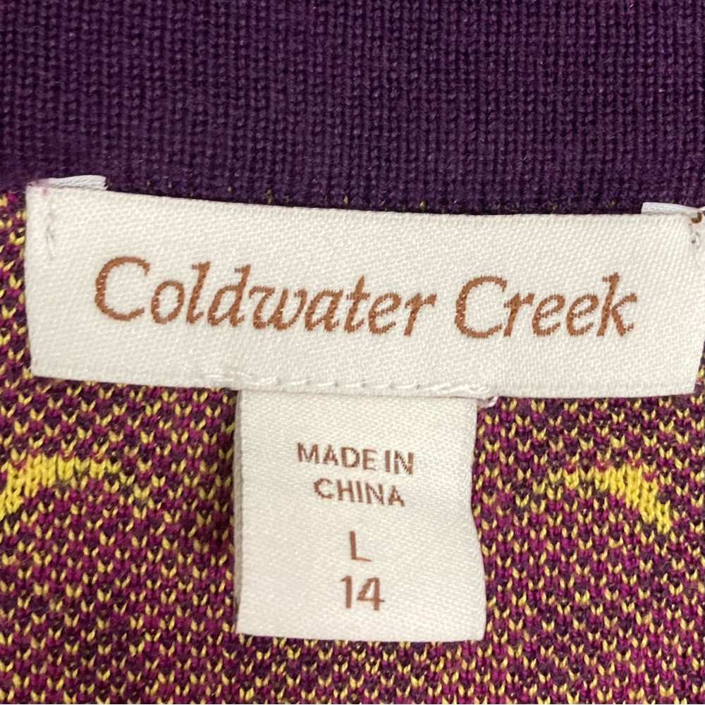 Coldwater Creek Silk Blend Cardigan Sweater Women’s Size L Lightweight Colorful - Picture 5 of 6